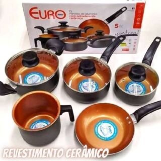 Conjunto de Panelas Montreal com 5 Peças de Alumínio