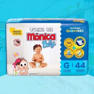 Fralda Turma da Mônica Baby Mega G 44 Unidades