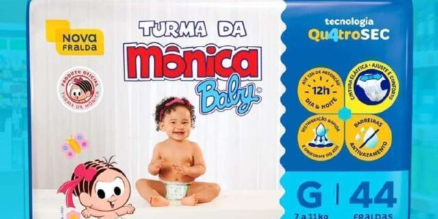 Fralda Turma da Mônica Baby Mega G 44 Unidades