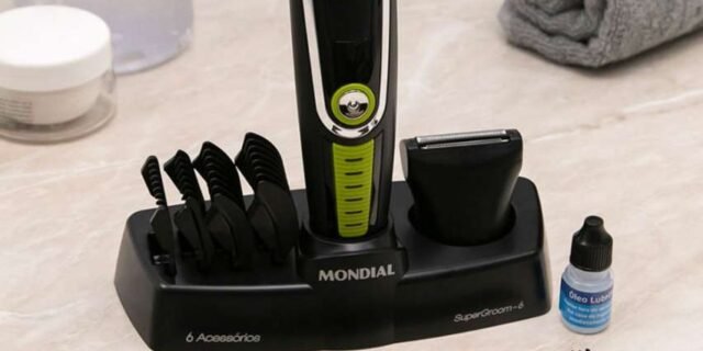 Aparador de Pelos Mondial, Super Groom – 06, Preto/Verde, Bivolt – BG-04