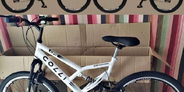 Colli Bike, Bicicleta GPS 148 Dupla Suspensão e Freios V-Brake, Aro 26 Aero, 36 Raias, 21 Marchas