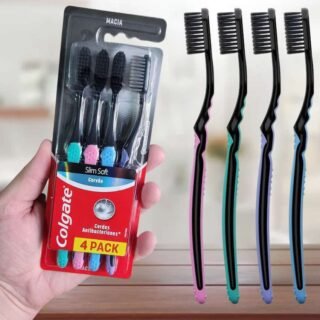 Escova Dental Colgate Slim Soft Carvão 4 unid