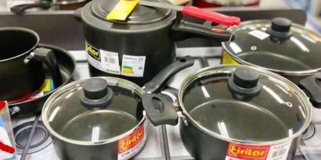 Jogo de Panelas Eirilar Antiaderente de Alumínio – Preto 6 Peças