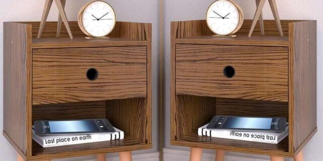 Conjunto Kit 2 Mesas de cabeceira Compacta Retrô (6 Cores)