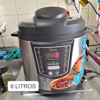 Panela de Pressão Elétrica 6L Digital, Inox/Preto, 110v, Midea