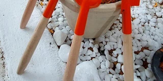 Conjunto Para Jardinagem Tramontina Metálico Com Cabo De Madeira 4 Peças