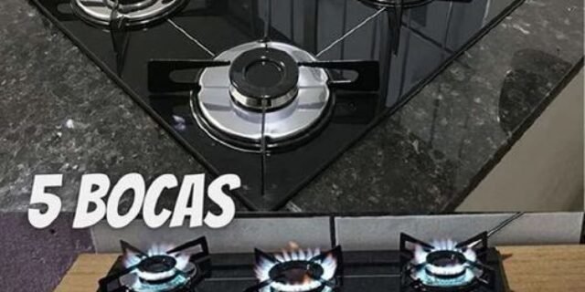 Cooktop 5 Bocas Chamalux GLP Preto 57 Bivolt