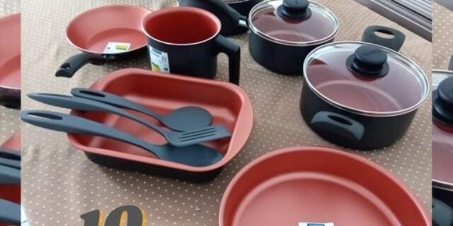 Conjunto de Panelas 5 Peças Brinox Ebony em Alumínio com Revestimento Antiaderente Preto