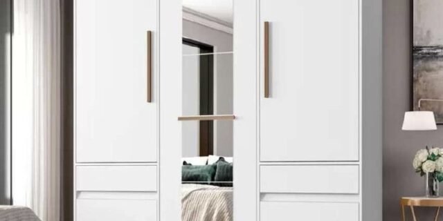 Guarda-roupa Casal com Espelho 3 Portas 6 Gavetas – E77020 Miami