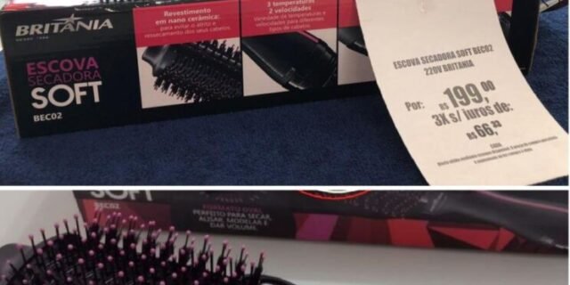 Escova Secadora, Soft Bec02, 1200w, Preto, 220v, Britânia