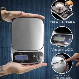 Balança digital Pró para Cozinha pró 5 kg, Prata, BAL7825, Euro Home