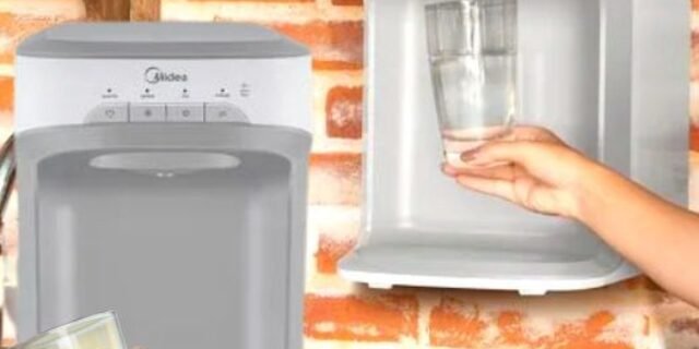 Purificador de Água Midea de Mesa e Parede – Eletrônico Branco PBTBNB Água Gelada e Natural