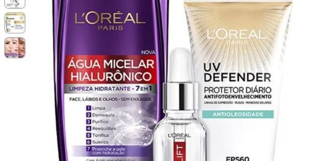 Kit L’Oréal Paris: Água Micelar + Sérum + UV Defender Antioleosidade