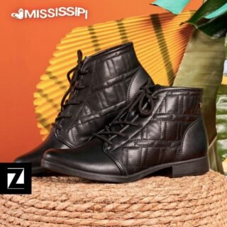 Bota Cano Curto Mississipi Pespontos Feminina – Preto