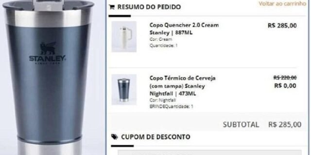 Ganhe um Copo Térmico com Tampa