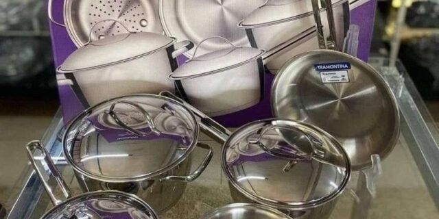 Jogo de Panelas com Fundo Triplo 5 Peças Tramontina Inox