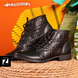 Bota Cano Curto Mississipi Pespontos Feminina – Preto