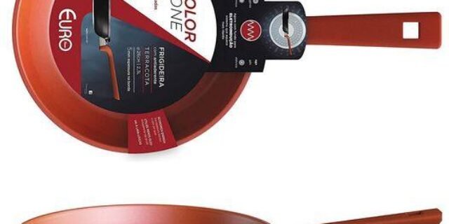 Frigideira 26 cm ColorStone de alumínio com antiaderente Terracota, ALU8358-TC, Euro Home