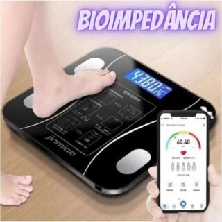 Balança Digital Bioimpedância Com Bluetooth Aplicativo Peso Analisador Corporal Gordura 180kg