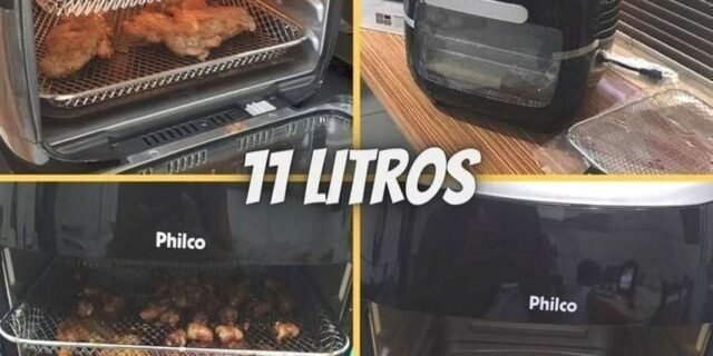 Fritadeira Elétrica Philco Air Fry Oven Sem Óleo PFR2000P 11L – Preto/Inox