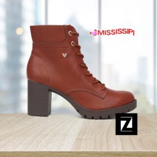 Bota Coturno Mississipi Salto Bloco Médio Tratorado Feminina