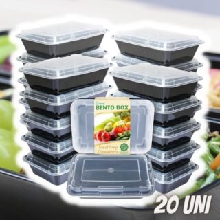 Enther Recipientes para preparação de refeições Compartimento único, 20 Pack 1 Compartment, Microwave/Dishwasher/Freezer Safe,Portion Control (28 oz), 1