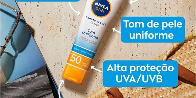 NIVEA SUN Protetor Solar Facial Beauty Expert Com Cor FPS 50 50g