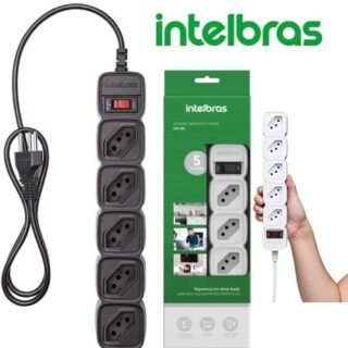 Protetor Eletrônico com 5 tomadas EPE 205 Preto ou Branco Intelbras