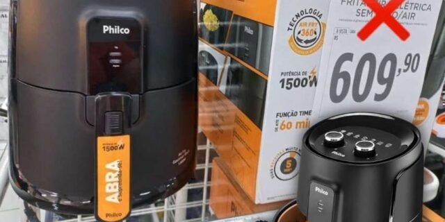 Fritadeira Elétrica sem Óleo/Air Fryer Philco – Gourmet PFR15PG Preto 3,2L com Timer 220V