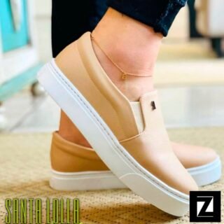 Slip On Santa Lolla Logo Feminino – Bege