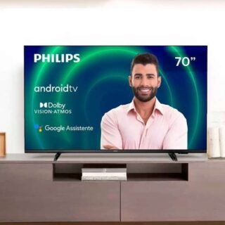 PHILIPS Android TV 70″ 4K 70PUG7406/78, Assistant Built-in, Comando de Voz, Dolby Vision/Atmos, VRR/ALLM, Bluetooth 5.0