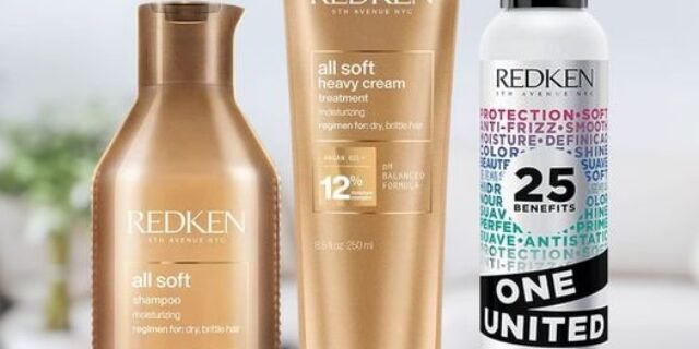 Redken Kit All Soft Shampoo 300ml + All Soft Máscara 250ml + Leave-in Redken One United 150ml