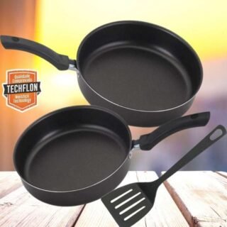 Conjunto de Frigideiras Funda Antiaderente 18 e 20cm C/ Espátula