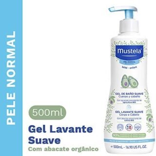 Mustela Gel Lavante Suave com Abacate Orgânico 500ml – Sabonete Líquido Corpo e Cabelo para bebês