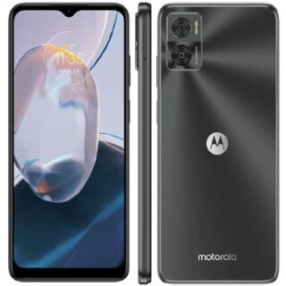 Smartphone Motorola Moto E22 Grafite 32GB, 2GB RAM, Tela de 6.5”, Câmera Traseira Dupla, Android 12 e Processador Octa Core