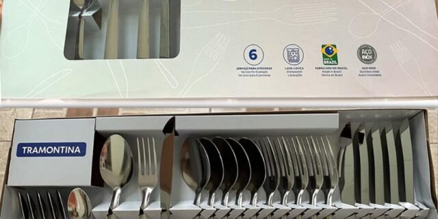 Faqueiro em Aço Inox Búzios com 24 Peças