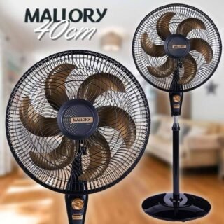Ventilador de Coluna, Delfos TS+, Preto/Dourado, 127V, Mallory