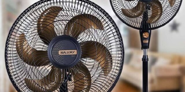 Ventilador de Coluna, Delfos TS+, Preto/Dourado, 127V, Mallory