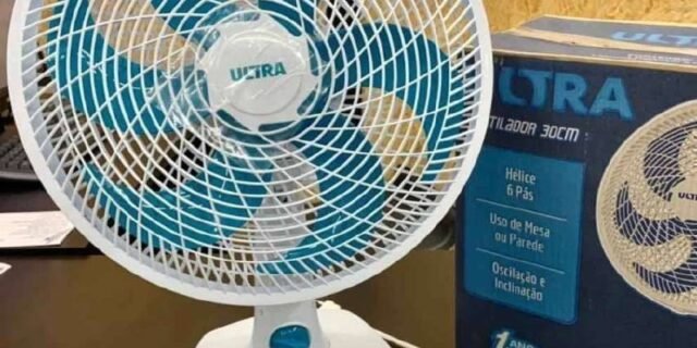 Ventilador de mesa 30cm, Ultra, 110V, Branco/Azul – V-30-6P