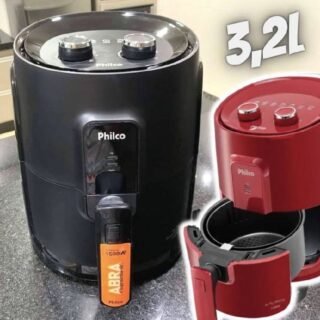 Fritadeira Elétrica sem Óleo/Air Fryer Philco – PFR15V Vermelha 3,2L com Timer