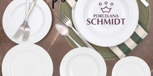 Aparelho de Jantar 20 Peças Schmidt Redondo – Branco Porcelana Cilíndrico