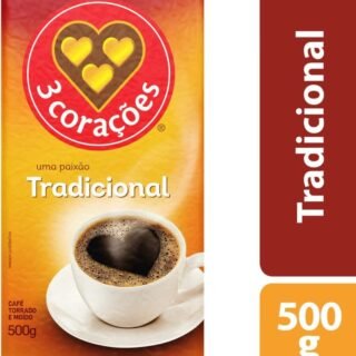 Café torrado e moído 3 Corações Tradicional 500g vácuo