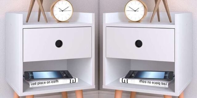 Conjunto Kit 2 Mesas de cabeceira Compacta Retrô