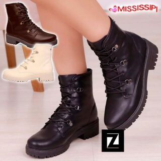 Bota Coturno Cano Curto Mississipi Tratorada Feminina (3 Cores)