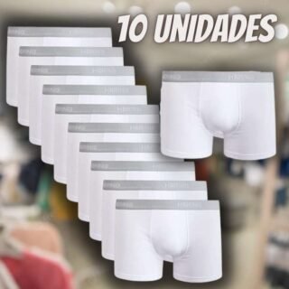 Legacy correction Hering Masc, Cuecas Boxer Masculino, Branco (White), XXG Paquete De 10