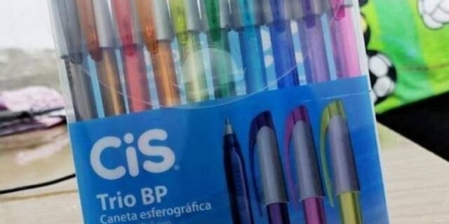 Caneta Esferográfica Trio Bp 10 Cores, CIS