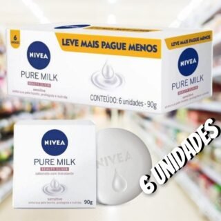 NIVEA Sabonete em Barra Pure Milk Sensitive Promo 6 un. 90g