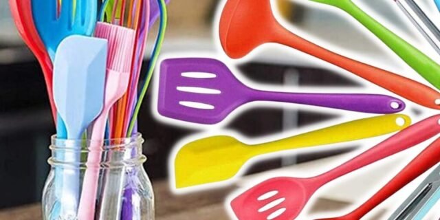 JG Kit 10 Peças Jogo De Utensílios De Silicone Maciço Cozinha Inox Pegador Espátula Colher Concha Pincel (2 Opções)