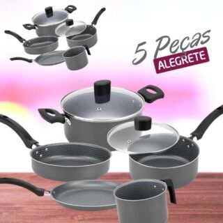 Conjunto de Panelas 5 Peças Alegrete Basic em Alumínio