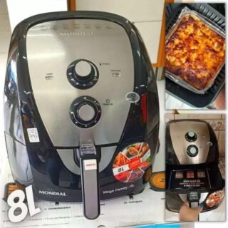 Fritadeira Elétrica Sem Óleo Air Fryer Mondial Mega Family AFN-80-BI 8L – Preta/Inox